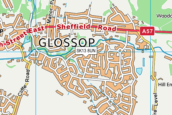 SK13 8UN map - OS VectorMap District (Ordnance Survey)