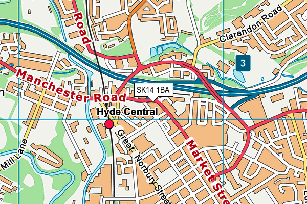 SK14 1BA map - OS VectorMap District (Ordnance Survey)