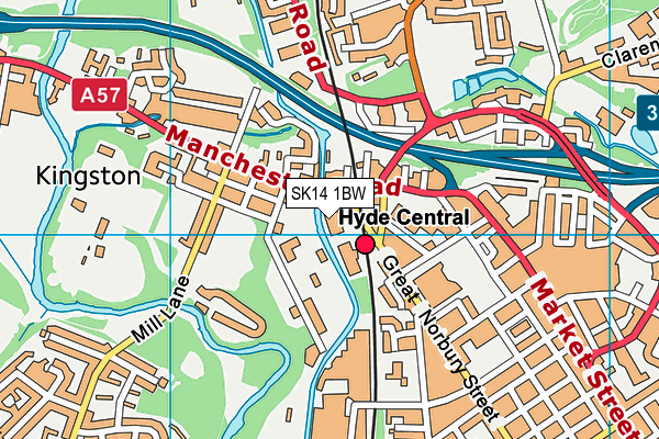 SK14 1BW map - OS VectorMap District (Ordnance Survey)