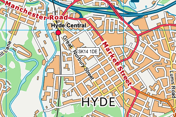 SK14 1DE map - OS VectorMap District (Ordnance Survey)