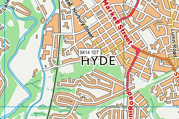 SK14 1DT map - OS VectorMap District (Ordnance Survey)