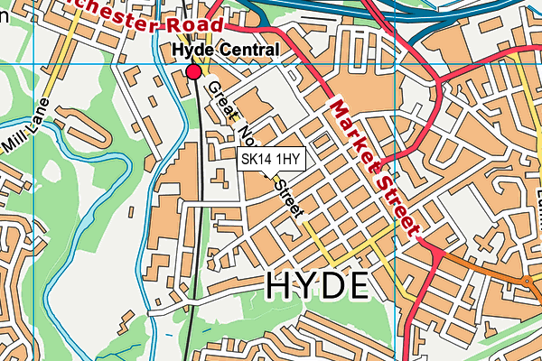 SK14 1HY map - OS VectorMap District (Ordnance Survey)