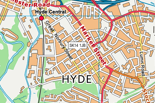 SK14 1JB map - OS VectorMap District (Ordnance Survey)