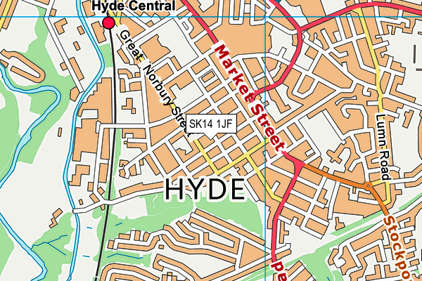 SK14 1JF map - OS VectorMap District (Ordnance Survey)