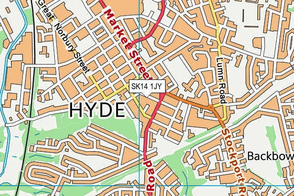 SK14 1JY map - OS VectorMap District (Ordnance Survey)