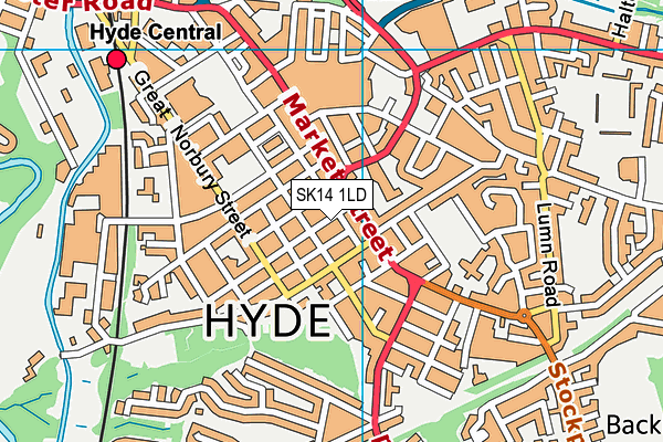 SK14 1LD map - OS VectorMap District (Ordnance Survey)