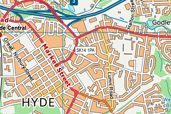 SK14 1PA map - OS VectorMap District (Ordnance Survey)