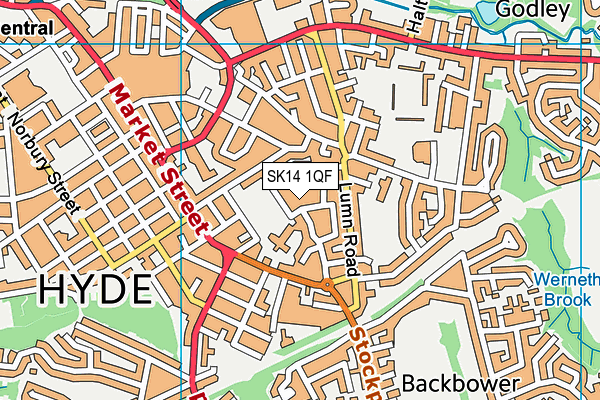 SK14 1QF map - OS VectorMap District (Ordnance Survey)