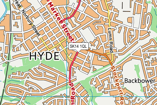 SK14 1QL map - OS VectorMap District (Ordnance Survey)