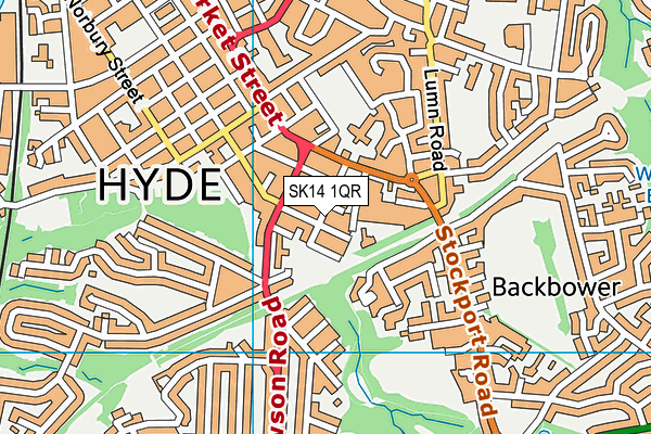 SK14 1QR map - OS VectorMap District (Ordnance Survey)