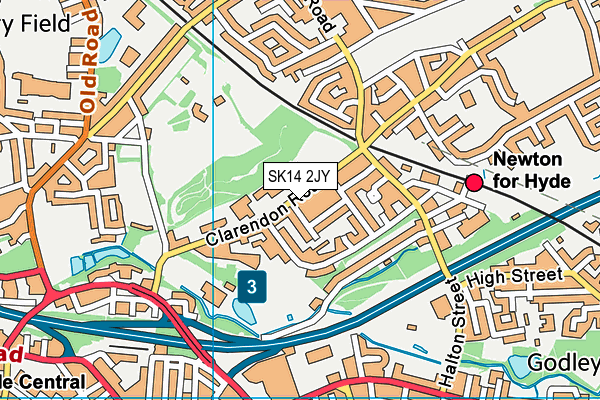 SK14 2JY map - OS VectorMap District (Ordnance Survey)