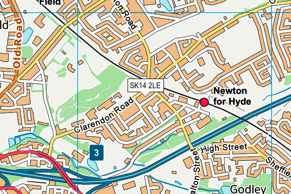 SK14 2LE map - OS VectorMap District (Ordnance Survey)