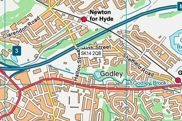 Godley Community Primary Academy map (SK14 2QB) - OS VectorMap District (Ordnance Survey)