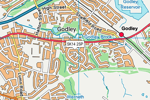 SK14 2SP map - OS VectorMap District (Ordnance Survey)