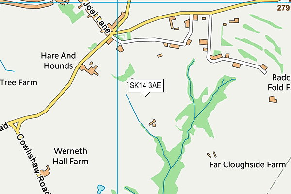 SK14 3AE map - OS VectorMap District (Ordnance Survey)