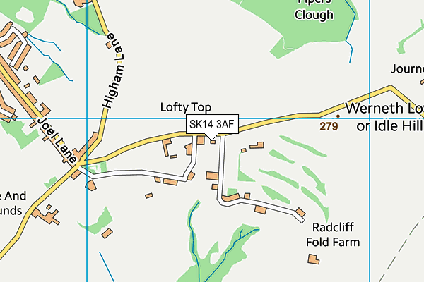 Werneth Low Golf Club map (SK14 3AF) - OS VectorMap District (Ordnance Survey)