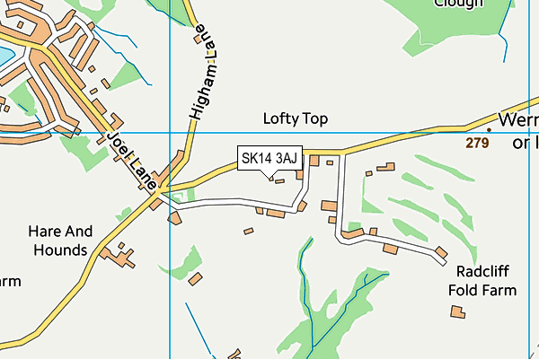 SK14 3AJ map - OS VectorMap District (Ordnance Survey)