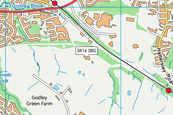 SK14 3BG map - OS VectorMap District (Ordnance Survey)