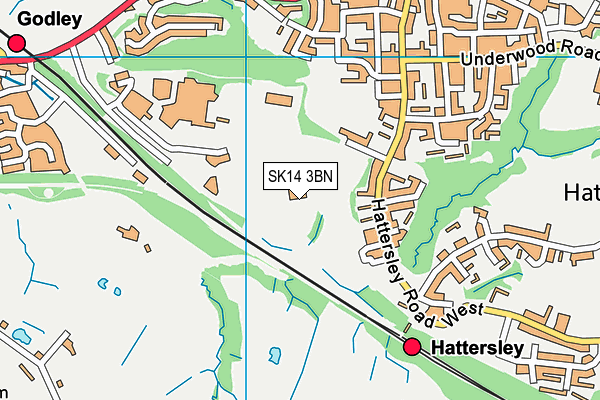 SK14 3BN map - OS VectorMap District (Ordnance Survey)
