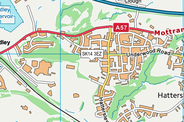 SK14 3EZ map - OS VectorMap District (Ordnance Survey)