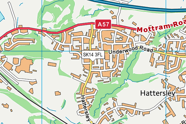 SK14 3FL map - OS VectorMap District (Ordnance Survey)