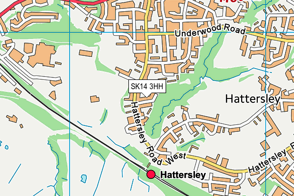 SK14 3HH map - OS VectorMap District (Ordnance Survey)