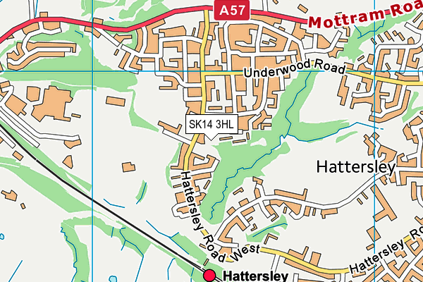 SK14 3HL map - OS VectorMap District (Ordnance Survey)