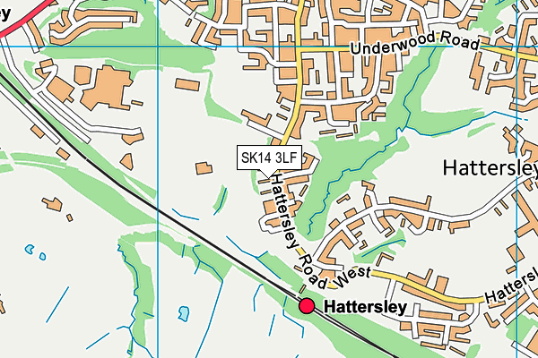 SK14 3LF map - OS VectorMap District (Ordnance Survey)