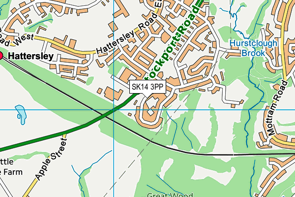 SK14 3PP map - OS VectorMap District (Ordnance Survey)