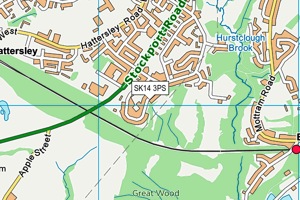 SK14 3PS map - OS VectorMap District (Ordnance Survey)