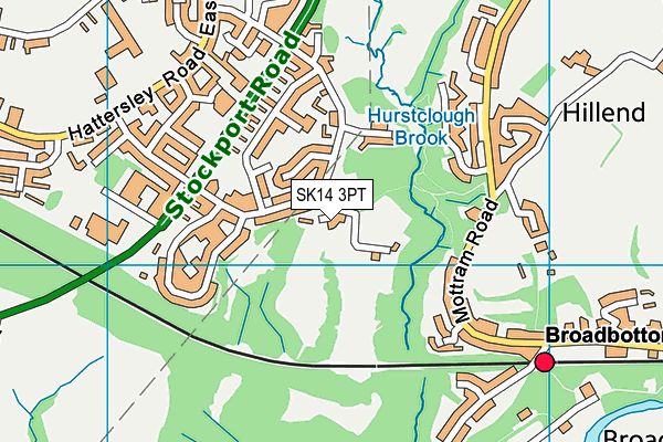 SK14 3PT map - OS VectorMap District (Ordnance Survey)