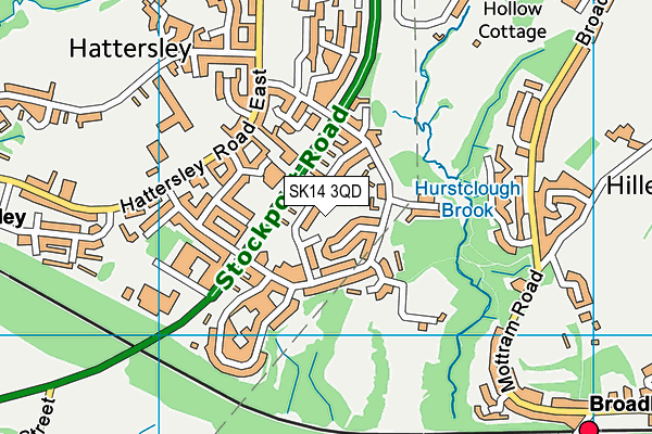 SK14 3QD map - OS VectorMap District (Ordnance Survey)