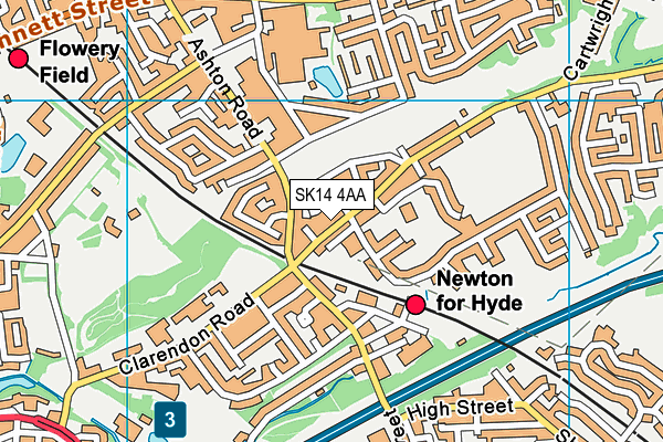 SK14 4AA map - OS VectorMap District (Ordnance Survey)