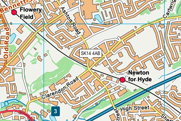 SK14 4AB map - OS VectorMap District (Ordnance Survey)