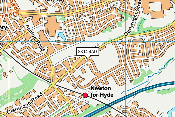 SK14 4AD map - OS VectorMap District (Ordnance Survey)