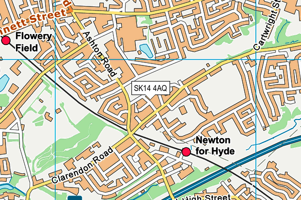 SK14 4AQ map - OS VectorMap District (Ordnance Survey)