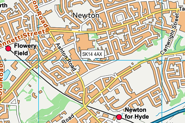 SK14 4AX map - OS VectorMap District (Ordnance Survey)