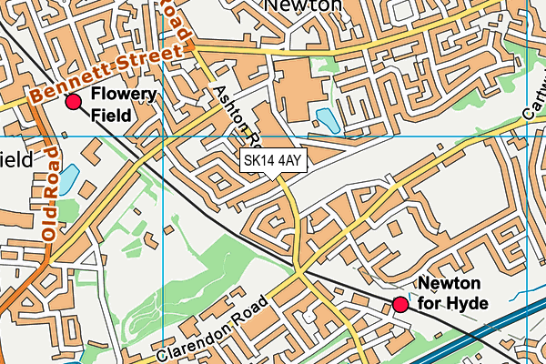 SK14 4AY map - OS VectorMap District (Ordnance Survey)