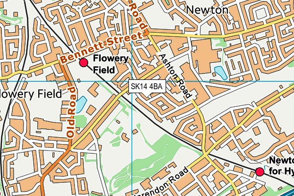 SK14 4BA map - OS VectorMap District (Ordnance Survey)