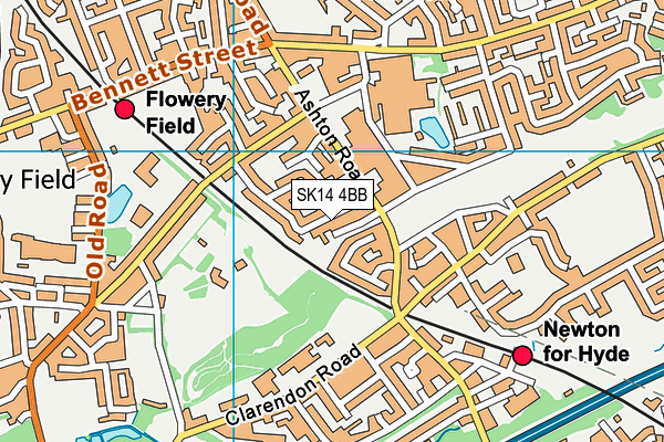 SK14 4BB map - OS VectorMap District (Ordnance Survey)