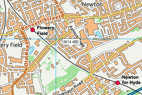 SK14 4BD map - OS VectorMap District (Ordnance Survey)