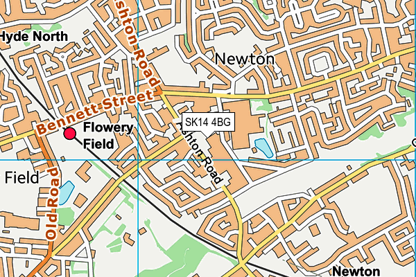 SK14 4BG map - OS VectorMap District (Ordnance Survey)