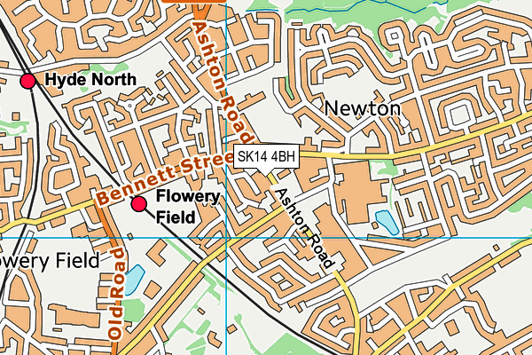 SK14 4BH map - OS VectorMap District (Ordnance Survey)