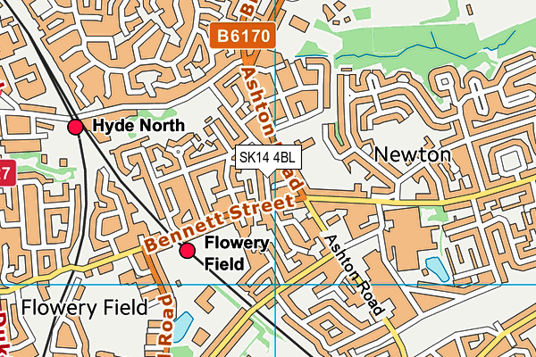 SK14 4BL map - OS VectorMap District (Ordnance Survey)