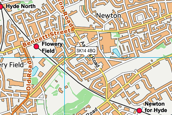 SK14 4BQ map - OS VectorMap District (Ordnance Survey)