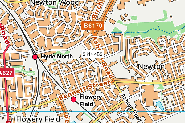 SK14 4BS map - OS VectorMap District (Ordnance Survey)