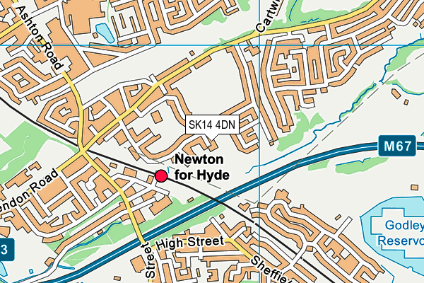 SK14 4DN map - OS VectorMap District (Ordnance Survey)