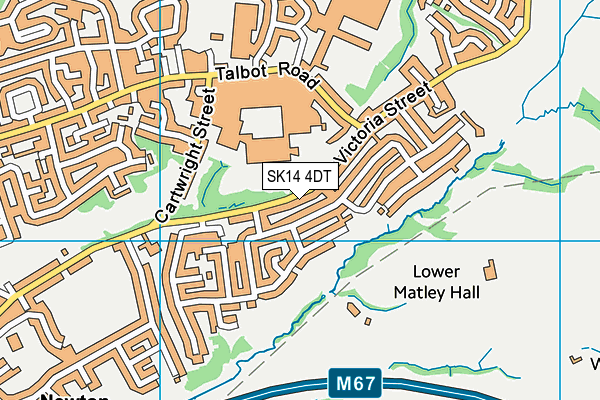 SK14 4DT map - OS VectorMap District (Ordnance Survey)