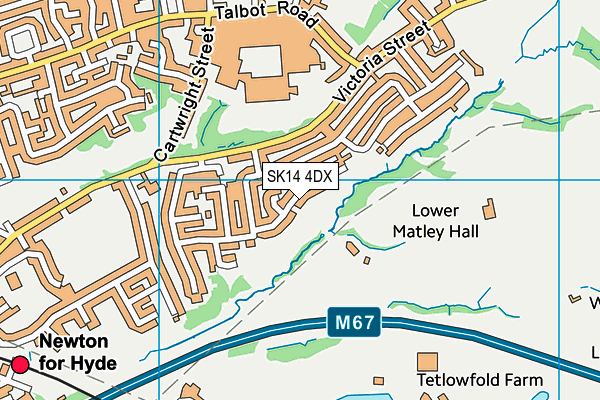 SK14 4DX map - OS VectorMap District (Ordnance Survey)