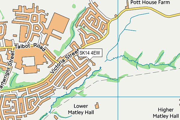 SK14 4EW map - OS VectorMap District (Ordnance Survey)